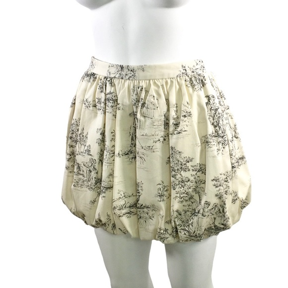ASOS Short Bubble Skirt Ivory & Black Toile 100% Cotton - Picture 1 of 9